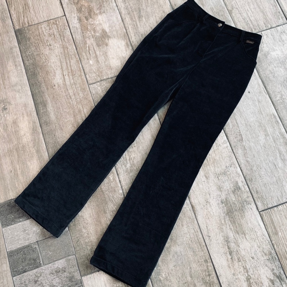 St. John Sport • Black Velvet Velour Pants • SZ 4